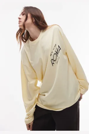 Topshop – Langärmliges Skater-Oberteil in mit Roma-Grafik