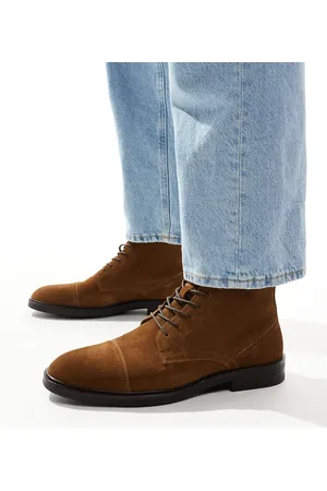 ASOS – Schnürstiefel aus Wildleder in Hellbraun