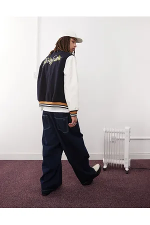 New Era – NY Yankees – Mehrfarbige College-Jacke mit kontrastierender Blumenstickerei