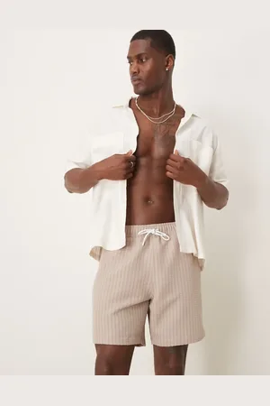 Abercrombie & Fitch – Badeshorts in Hellbraun mit Kordelzug, 7 Zoll