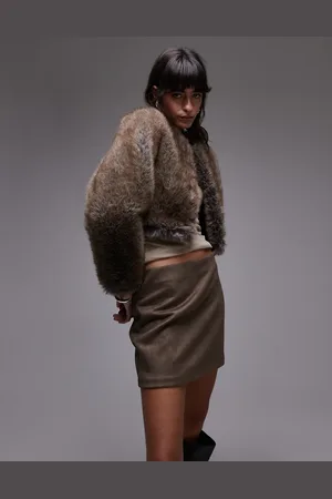 MANGO – Cropped Jacke in aus gemischtem Kunstpelz