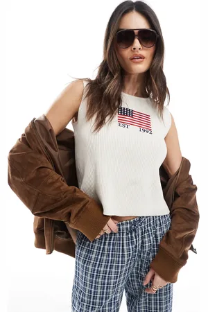 Daisy Street – Strickoberteil in mit USA-Grafik