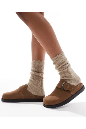 Pull&Bear – Clogs aus Wildleder in