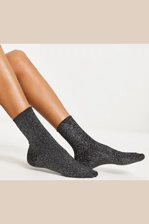 Pieces® – Glitzer-Socken in Silber