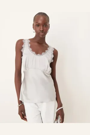 ASOS – Satin-Camisole in mit Bias-Cut und Spitzenborte