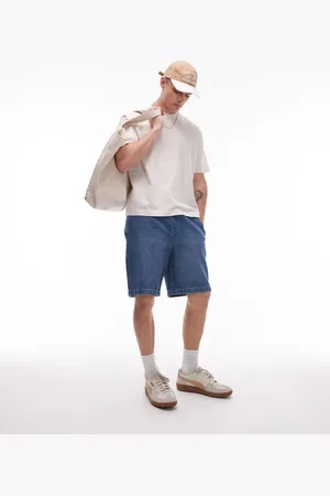 Topman – Elastische Jeansshorts in mittlerer Waschung