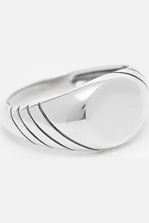 ASOS – Siegelring aus Sterlingsilber in Silberoptik mit Prägung