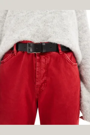 ASOS – Ledergürtel für Jeans mit silberfarbener Schnalle für Taille und Hüfte