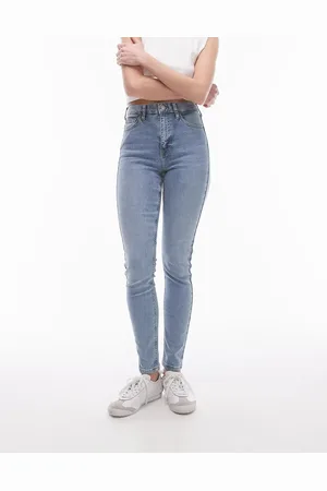 Topshop – Jamie – Skinny-Jeans in Bleach-Waschung mit hohem Bund