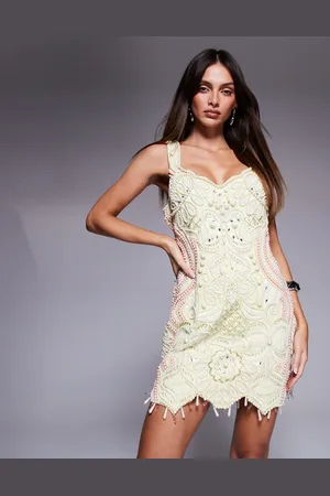 ASOS – Minikleid in Rosa und mit Perlenverzierung
