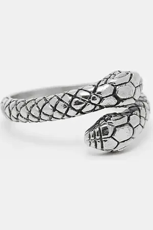 ASOS – Ring aus wasserfestem Edelstahl mit Schlangen-Design in polierter Silberoptik