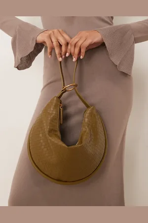 ASOS – Clutch- und Schultertasche in Grün mit Weboptik