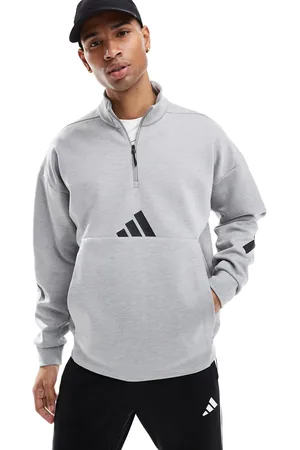 adidas – Z.N.E. – Sweatshirt in mit kurzem Reißverschluss