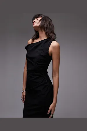 MANGO – Midikleid in mit verdrehtem Carmen-Ausschnitt