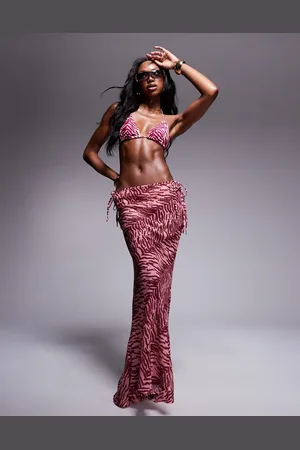 Candypants – Maxi-Strandrock aus Polygeorgette in mit Zebramuster