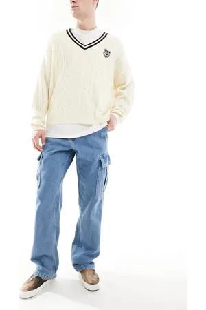 Vans – Service – Locker geschnittene Cargo-Jeans in Stonewash/