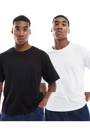 JJ – 2er-Pack Oversize-T-Shirts in Schwarz und Weiß