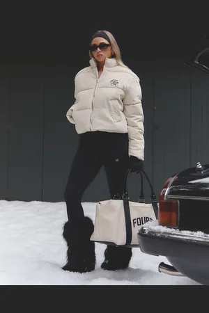 4th & Reckless X Felicia Wedin – Arna – Wattierte Cord-Jacke in Creme