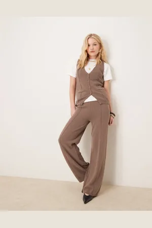 ASOS – Weit geschnittene Hose in Mokka, Kombiteil