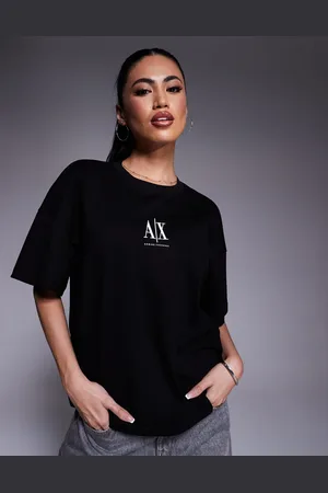 Armani Exchange – Oversize-T-Shirt in mit mittigem Logo