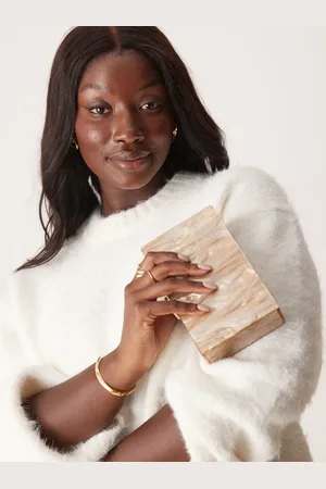 True Decadence – Marmorierte, rechteckige Clutch in Bronze