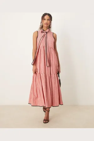 Sister Jane – Midikleid in mit farblich abgesetzten Streifen und Schleife