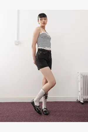 Weekday – Eya – Jeans-Shorts in gedämpftem mit hohem Bund, exklusiv bei ASOS