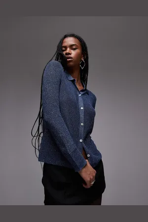MANGO – Strickjacke in Blau