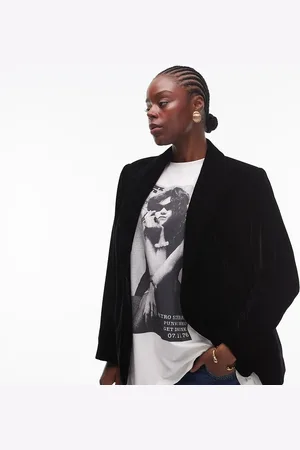 MANGO Curve – Blazer aus Samt in