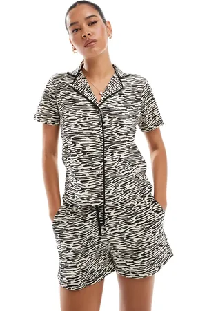 Brave Soul – Kurzer Pyjama mit Zebraprint