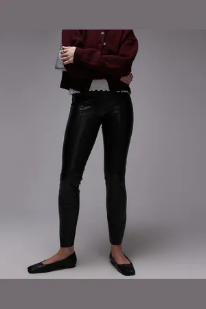 Topshop – Enge Hose aus Kunstleder in