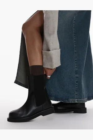 Topshop – Lana – Chelsea-Stiefel aus Leder in