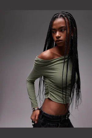 Topshop – Oberteil aus Cupro in mit seitlicher Raffung