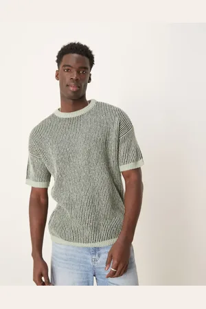 ASOS – Lockeres geripptes Strick-T-Shirt in , Kombiteil
