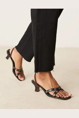 ASOS – Hyatt – Mules in mit Ösendetail, Schlangenmuster und mittelhohem Absatz