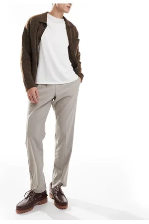 JACK & JONES – Elegante, schmal zulaufende Hose in Beige mit weitem Schnitt und Tunnelzug