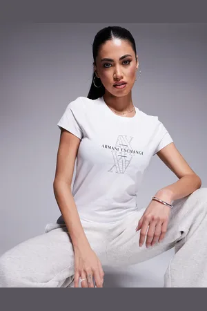 Armani Exchange – T-Shirt in mit mittigem Logo