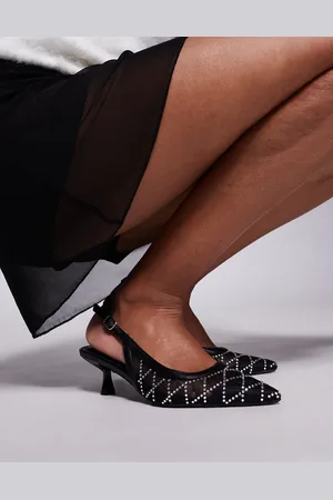 New Look – Absatzschuhe aus Mesh in mit Glitzer und Fersenriemchen