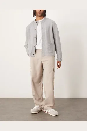 ASOS – Elegante Cargohose in Steinbeige mit weitem Bein und Stretch-Taillenbund