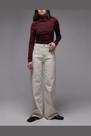 ARKET – Lupine – Weit geschnittene Jeans in Winterweiß mit hohem Bund