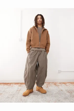 Reclaimed – Weit geschnittene Barrel Leg Cargohose in Khaki