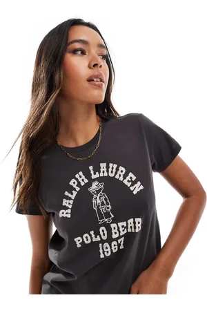 Ralph Lauren – T-Shirt in verwaschenem mit Bären-Logoprint im Westernstil
