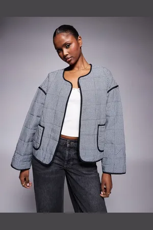 River Island – Hausjacke in mit Vichy-Karo