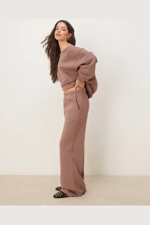 ASOS – Jogginghose in Schokobraun mit geradem Schnitt, Kombiteil