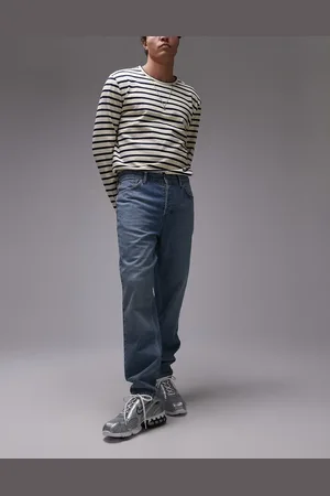Topman – Schmal zulaufende Jeans aus festem Denim in mittlerer Waschung
