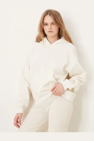 Gina Tricot – Oversize-Kapuzenpullover in Creme