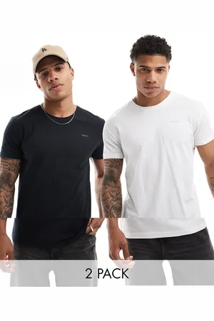 GANT – 2er-Pack T-Shirts in Schwarz/Weiß