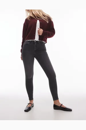 Topshop – Jamie – Eng geschnittene Jeans in verwaschenem mit hohem Bund