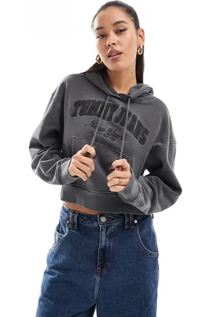 Tommy Hilfiger – Kurzer Kapuzenpullover in verwaschenem mit Logo