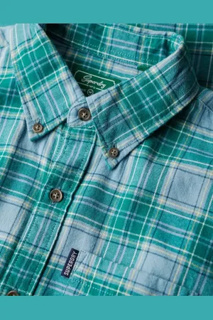 Superdry – Cotton Vintage – Kariertes Hemd in Petrol